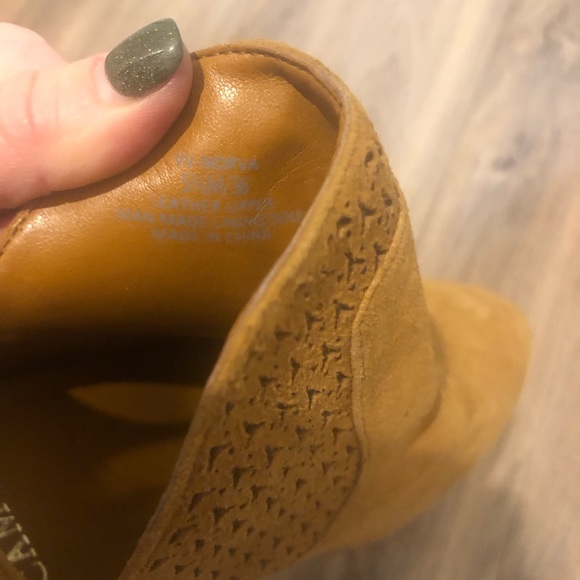 Vince Camuto suede ankle zip 5.5 Norva V Bootie Pumpkin Spice Brown Tan - Picture 8 of 9